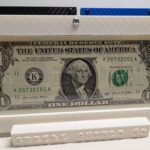 White carbon fiber Serial Shield 3D currency frame with stand and 7 mil Mylar window